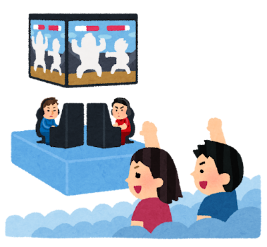 Eスポーツの大会と、観戦を楽しむ人々