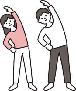 体操をする男性と女性