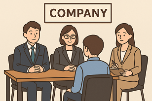 就労移行支援事業所ディーキャリア大宮の利用者様と支援者が合同面接会に参加しているイメージ図