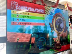 マリオカートの競技中の画面の様子