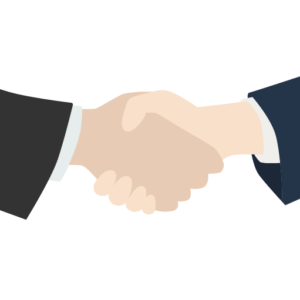 握手をするスーツを着た人のイラスト