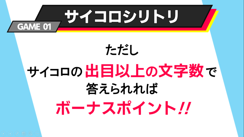 サイコロシリトリの説明用スライド②