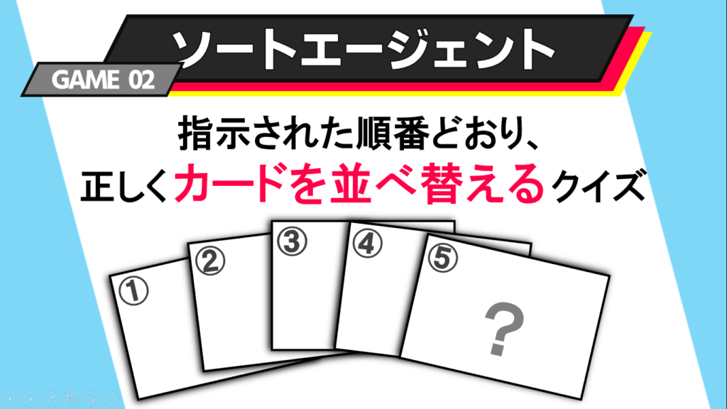 並べ替えゲームの説明用スライド①