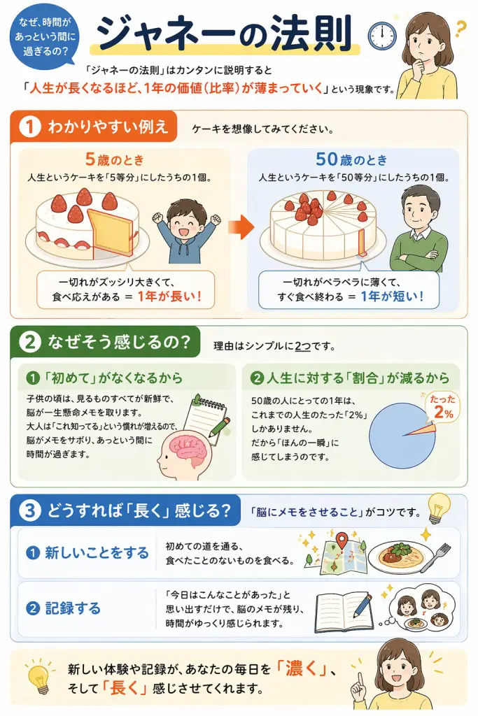 なぜ時間はあっという間に過ぎるの？「ジャネーの法則」から学ぶ、毎日