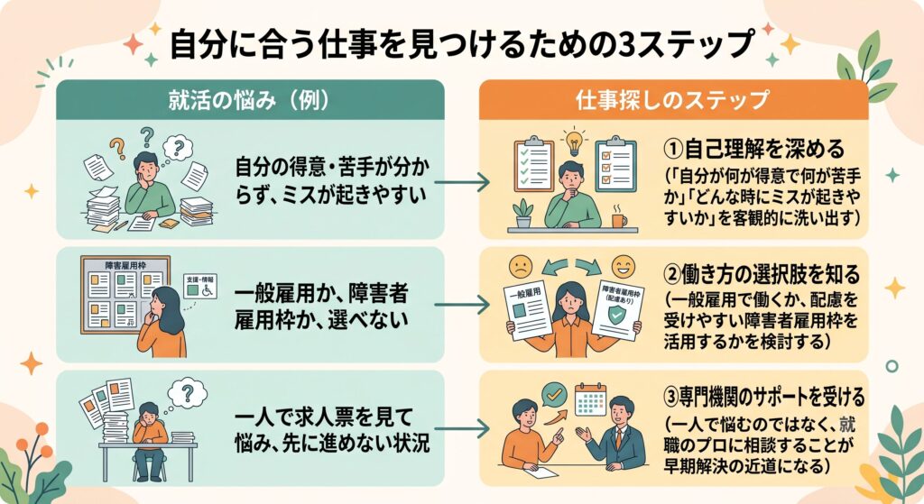 自分に合う仕事を見つけるためのステップ