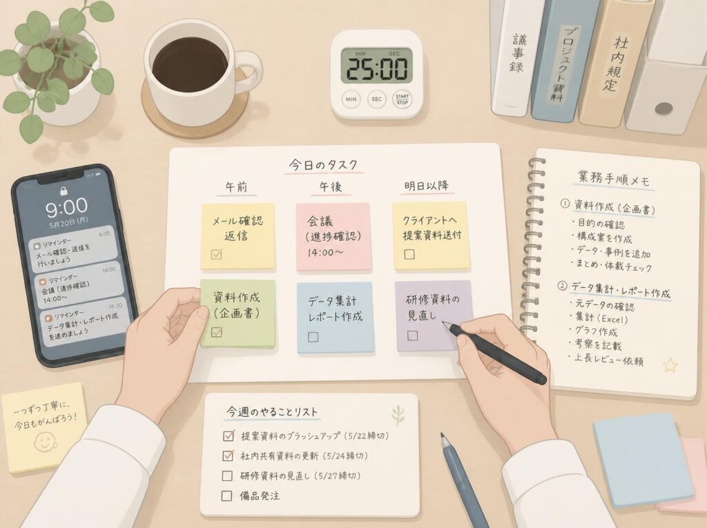 タスクを仕組み化して整理する様子