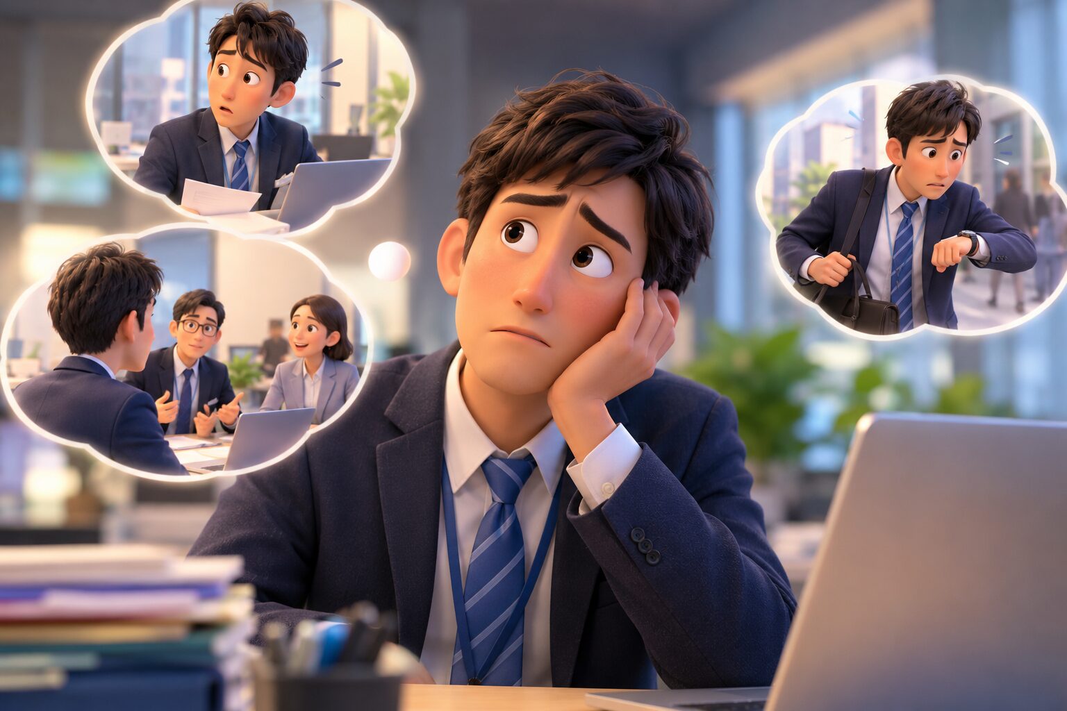 発達障害で切り替えが苦手な人が仕事の予定を確認している様子